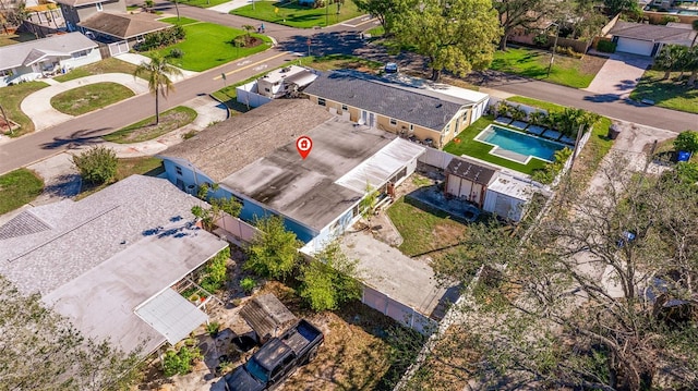 aerial view featuring a residential view