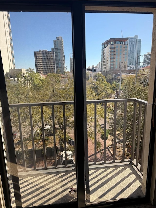 balcony featuring a view of city