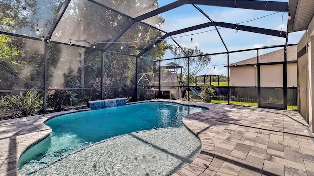 pool featuring a patio and a lanai