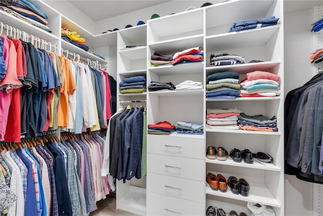 view of walk in closet