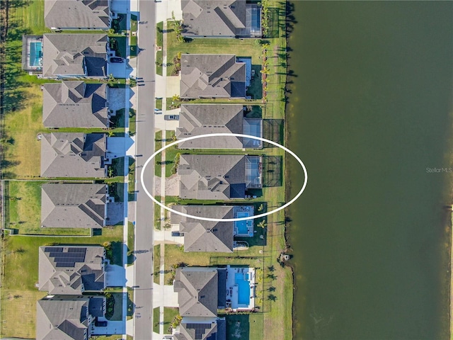 bird's eye view with a residential view