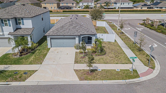 drone / aerial view with a residential view