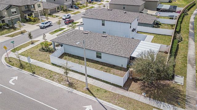 drone / aerial view with a residential view