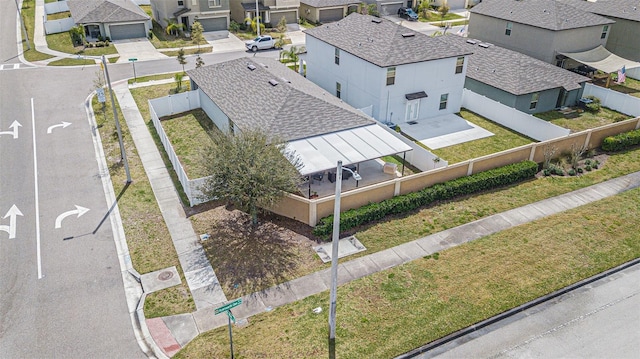 bird's eye view with a residential view