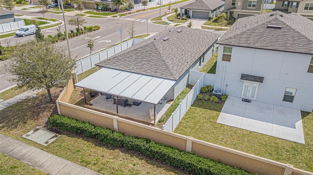 bird's eye view with a residential view