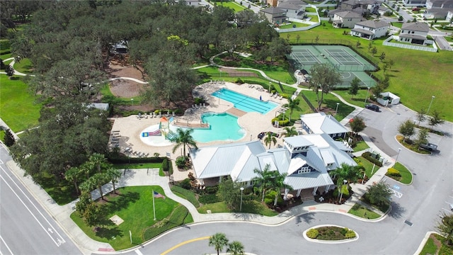 aerial view featuring a residential view