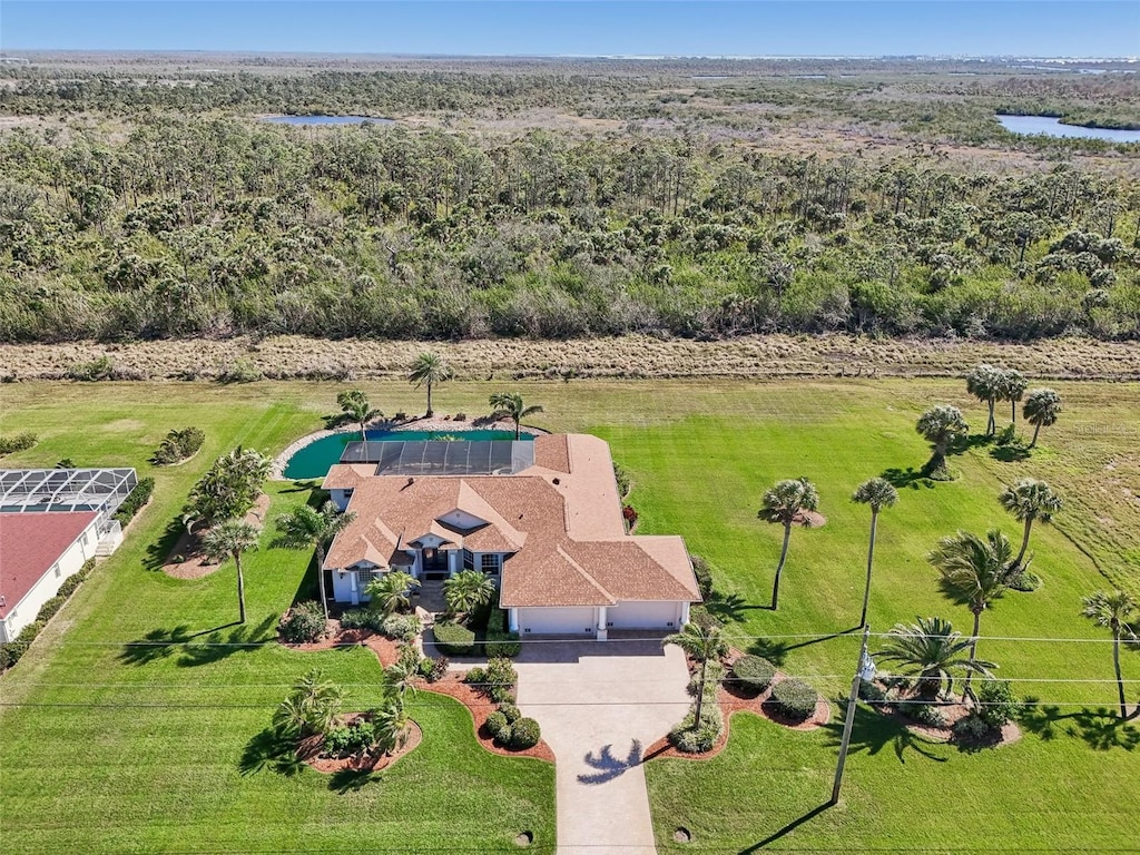 1145 Boundary Blvd, Rotonda West, FL 33947 - bird's eye view featuring a water view