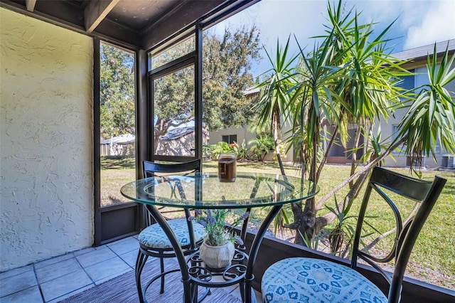 sunroom with a healthy amount of sunlight