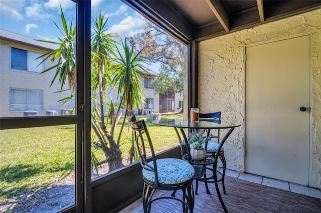 view of sunroom