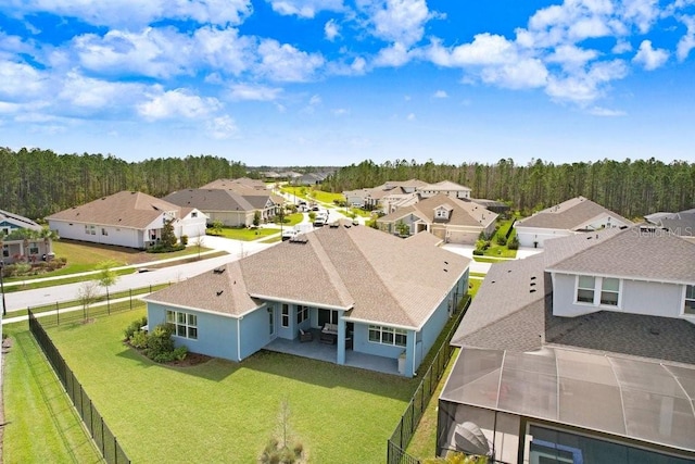 drone / aerial view with a residential view