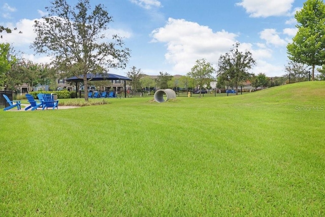 view of yard with fence