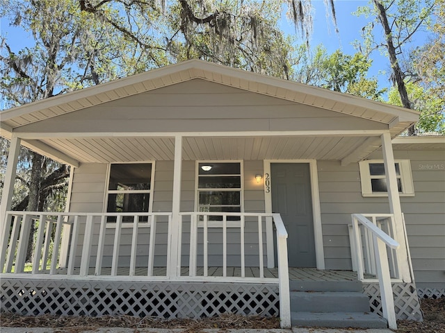 view of front of home with a porch