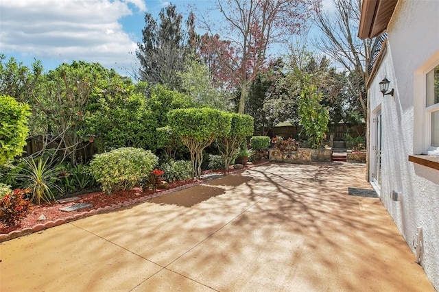 view of patio featuring a fenced backyard