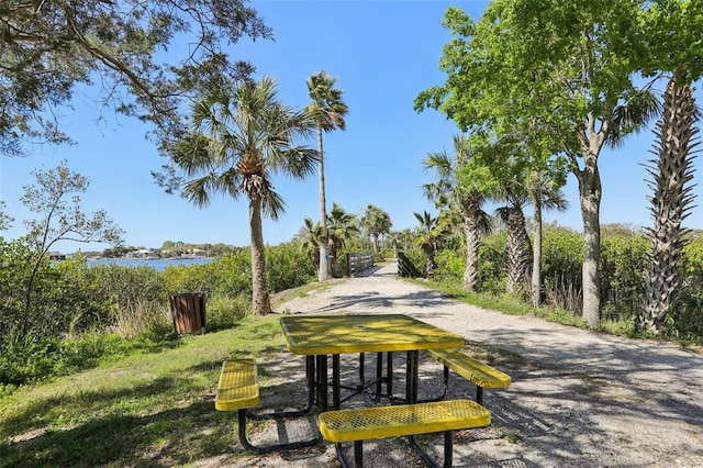 view of property's community featuring a water view