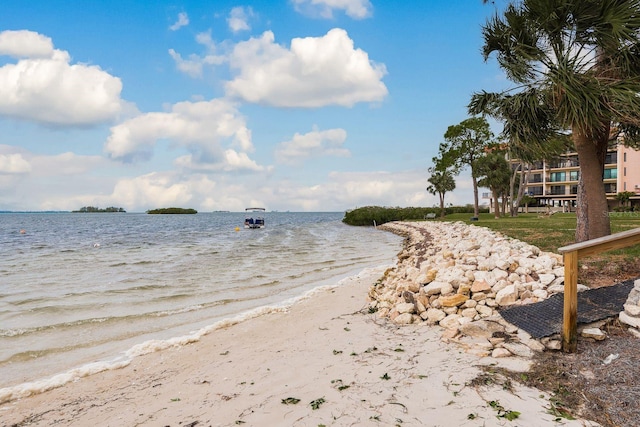 property view of water with a beach view