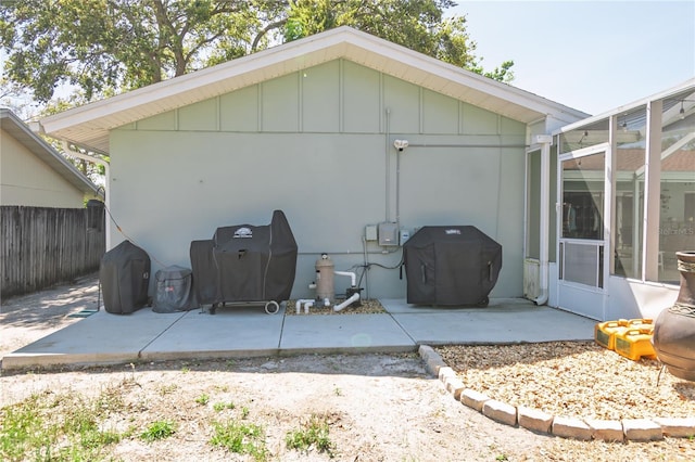 view of outdoor structure with fence