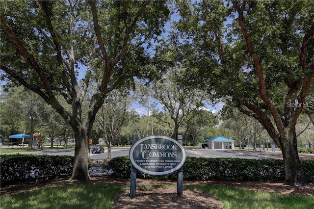 view of community sign