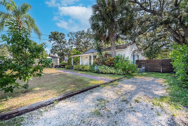 view of yard with fence