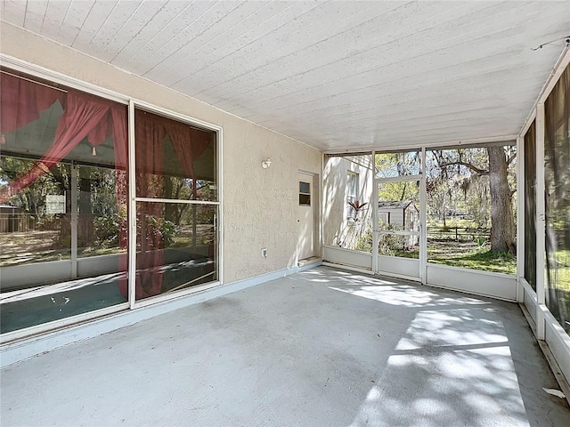 view of unfurnished sunroom