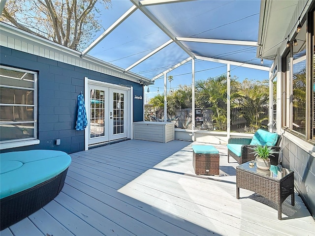 1859 Oklahoma Ave NE, Saint Petersburg, FL 33703 - wooden deck featuring french doors and an outdoor hangout area