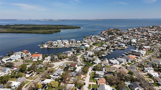 1859 Oklahoma Ave NE, Saint Petersburg, FL 33703 - aerial view of property and surrounding area featuring a large body of water and nearby suburban area
