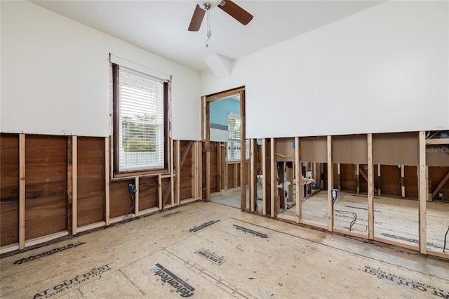 miscellaneous room featuring ceiling fan