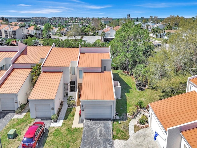 aerial view with a residential view