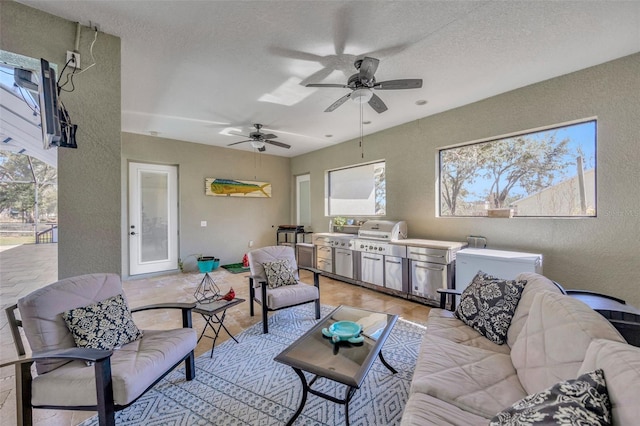 4411 Culbreath Rd, Valrico, FL 33596 - living room with a wealth of natural light, a textured ceiling, and a textured wall