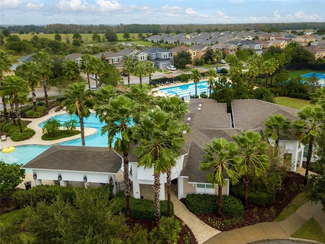 bird's eye view with a residential view