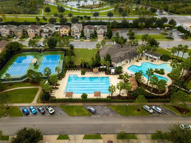 aerial view featuring a residential view