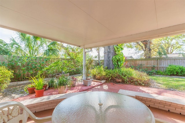 view of patio featuring a fenced backyard