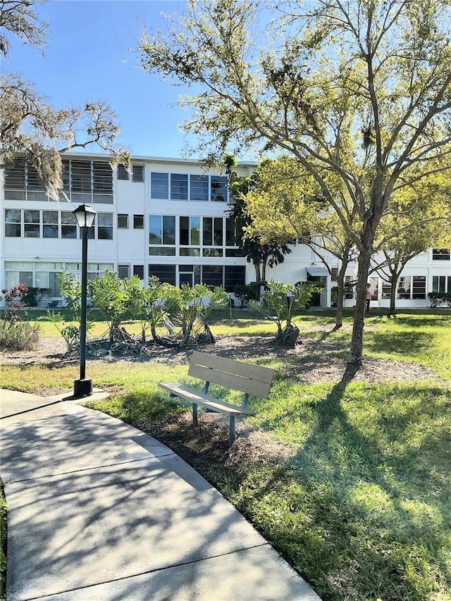 exterior space featuring a lawn