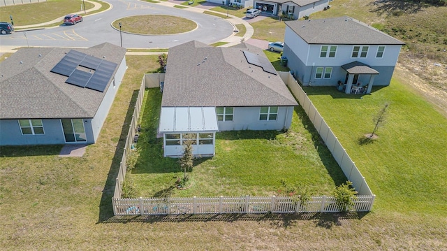 drone / aerial view with a residential view