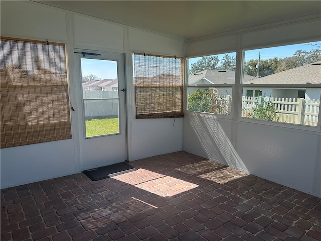 view of unfurnished sunroom