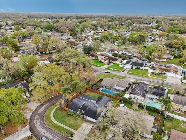 bird's eye view with a residential view