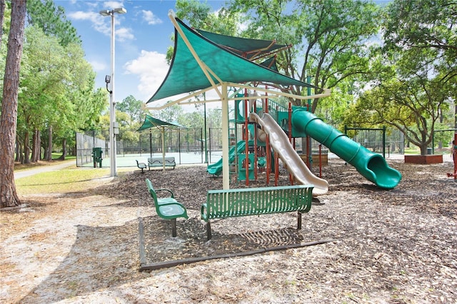 community playground with fence