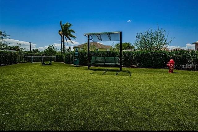 view of yard with fence