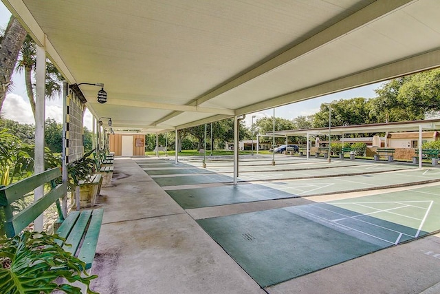 view of community with shuffleboard