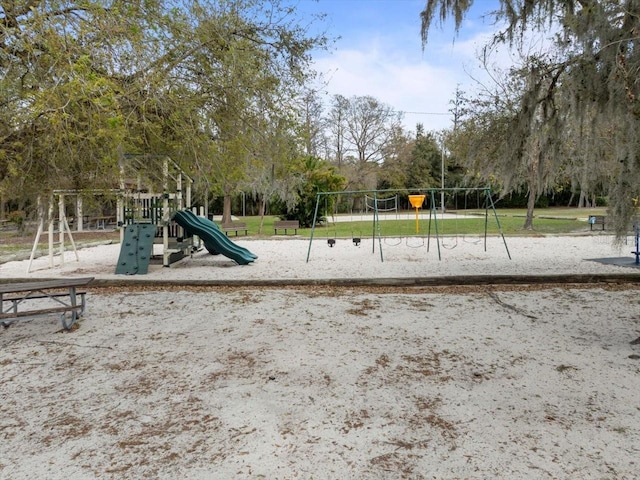 view of community jungle gym