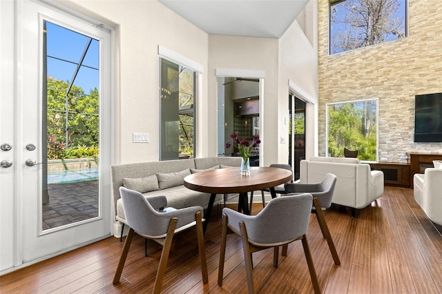 dining area featuring hardwood / wood-style flooring