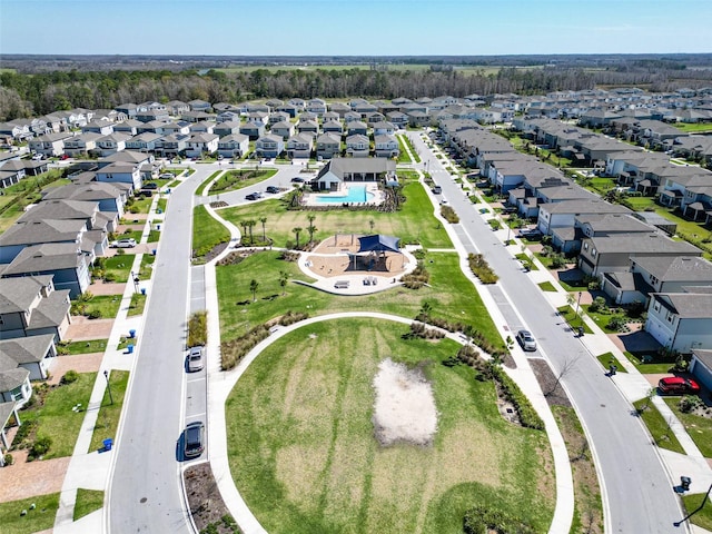 aerial view with a residential view