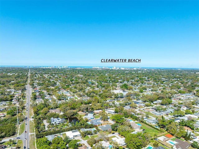 birds eye view of property with a residential view