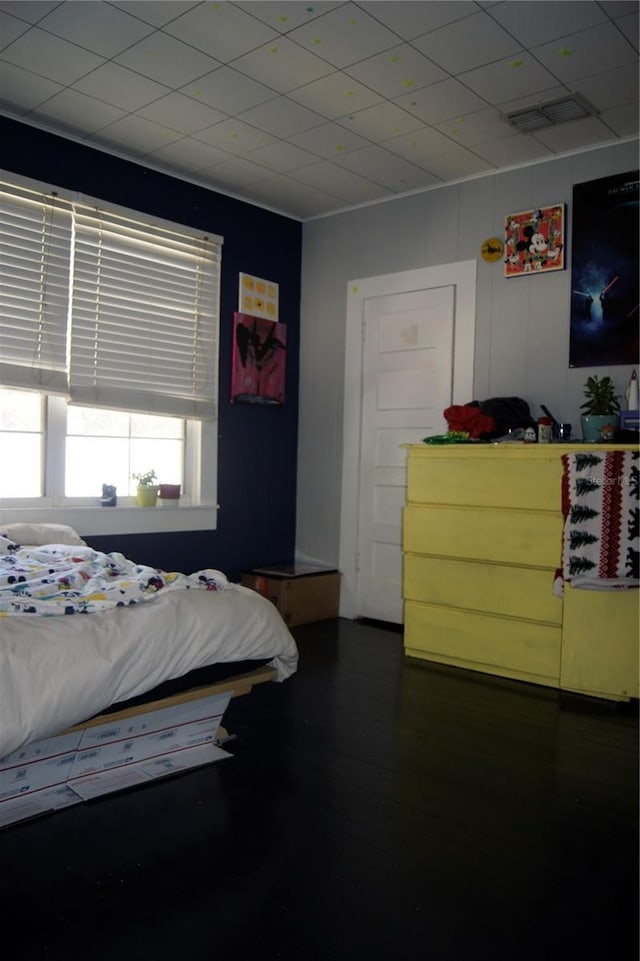 bedroom with visible vents