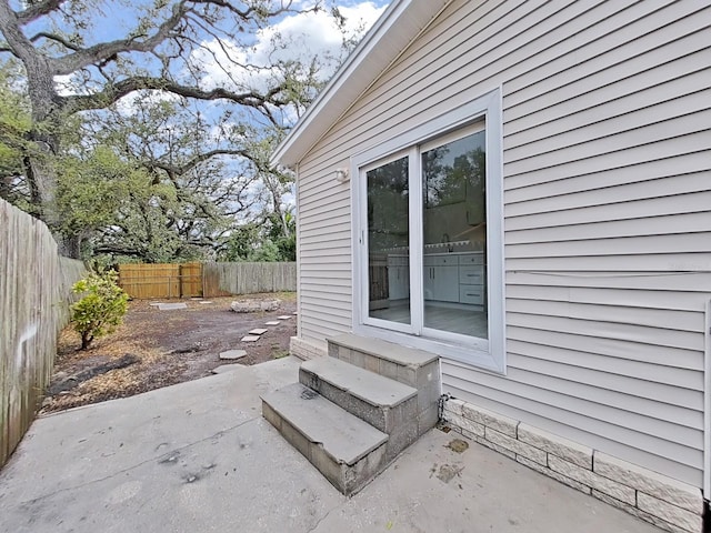 view of patio with a fenced backyard