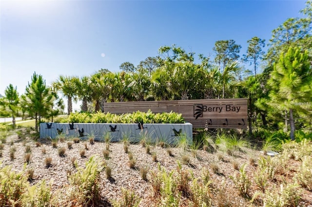 view of community sign