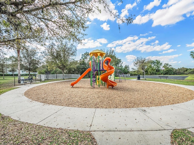 community play area with fence