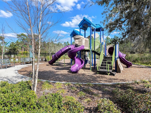 communal playground with fence