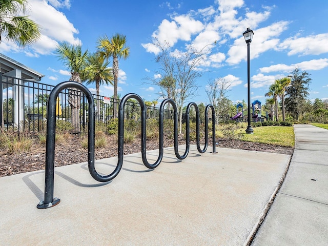 view of gate with fence