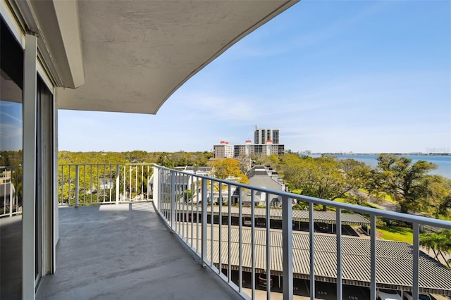 balcony with a water view