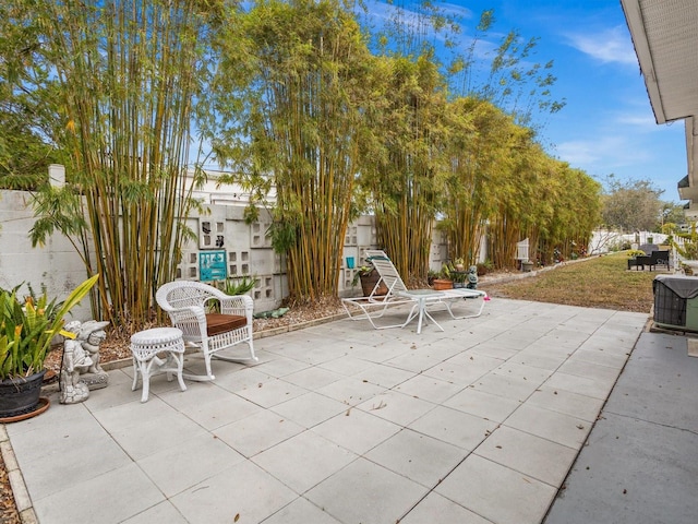 view of patio with a fenced backyard